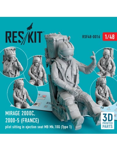 Mirage 2000C, 2000-5 (FRANCE) pilot sitting in ejection seat MB Mk.10Q (Type 1) (3D Printed) 