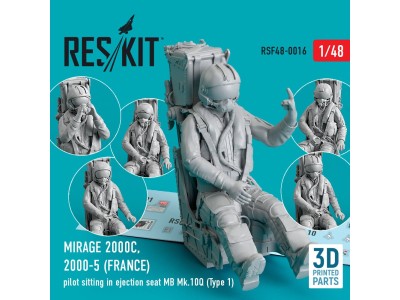 Mirage 2000C, 2000-5 (FRANCE) pilot sitting in ejection seat MB Mk.10Q (Type 1) (3D Printed) 