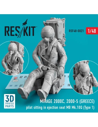Mirage 2000C, 2000-5 (GREECE) pilot sitting in ejection seat MB Mk.10Q (Type 1) (3D Printed) 