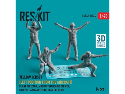 Yellow jersey (Modern) (Left position from the aircraft) Plane Director, Aircraft Handling Officer, Catapult and Arresting Gear 