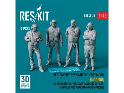 Yellow jersey waiting for work (Modern) Plane Director, Aircraft Handling Officer, Catapult and Arresting Gear Officers (4 pcs) 