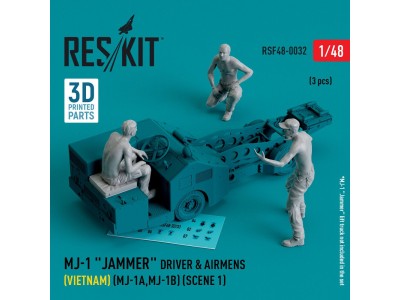 MJ-1 Jammer Driver & airmens (Vietnam) (MJ-1A,MJ-1B) (scene 1) (3 pcs) (3D Printed) 