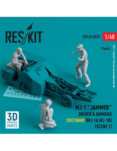 MJ-1 Jammer Driver & airmens (Vietnam) (MJ-1A,MJ-1B) (scene 1) (3 pcs) (3D Printed) 