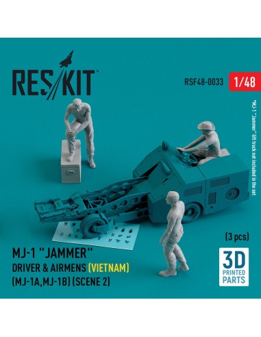 MJ-1 Jammer Driver & airmens (Vietnam) (MJ-1A,MJ-1B) (scene 2) (3 pcs) (3D Printed) 