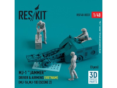 MJ-1 Jammer Driver & airmens (Vietnam) (MJ-1A,MJ-1B) (scene 2) (3 pcs) (3D Printed) 