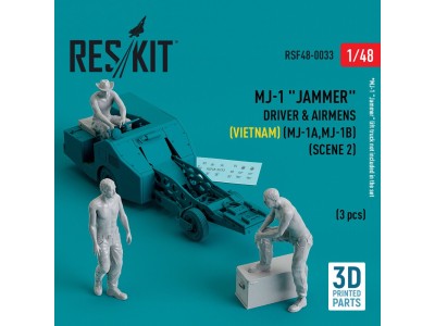 MJ-1 Jammer Driver & airmens (Vietnam) (MJ-1A,MJ-1B) (scene 2) (3 pcs) (3D Printed) 