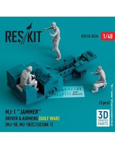 MJ-1 Jammer Driver & airmens (Gulf War) (MJ-1B, MJ-1B/C) (scene 1) (3 pcs) (3D Printed) 
