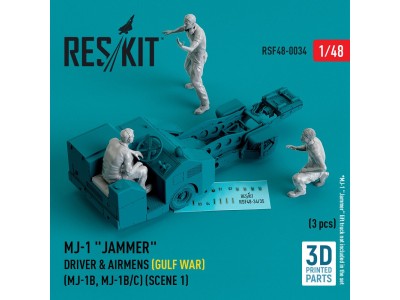MJ-1 Jammer Driver & airmens (Gulf War) (MJ-1B, MJ-1B/C) (scene 1) (3 pcs) (3D Printed) 