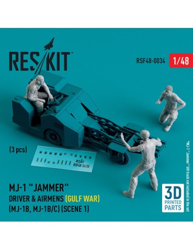 MJ-1 Jammer Driver & airmens (Gulf War) (MJ-1B, MJ-1B/C) (scene 1) (3 pcs) (3D Printed) 