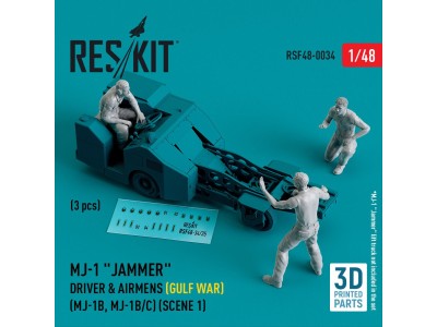 MJ-1 Jammer Driver & airmens (Gulf War) (MJ-1B, MJ-1B/C) (scene 1) (3 pcs) (3D Printed) 