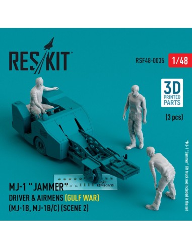 MJ-1 Jammer Driver & airmens (Gulf War) (MJ-1B, MJ-1B/C) (scene 2) (3 pcs) (3D Printed) 