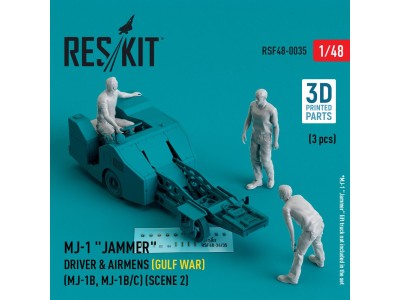MJ-1 Jammer Driver & airmens (Gulf War) (MJ-1B, MJ-1B/C) (scene 2) (3 pcs) (3D Printed) 