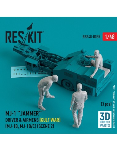 MJ-1 Jammer Driver & airmens (Gulf War) (MJ-1B, MJ-1B/C) (scene 2) (3 pcs) (3D Printed) 