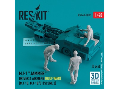 MJ-1 Jammer Driver & airmens (Gulf War) (MJ-1B, MJ-1B/C) (scene 2) (3 pcs) (3D Printed) 
