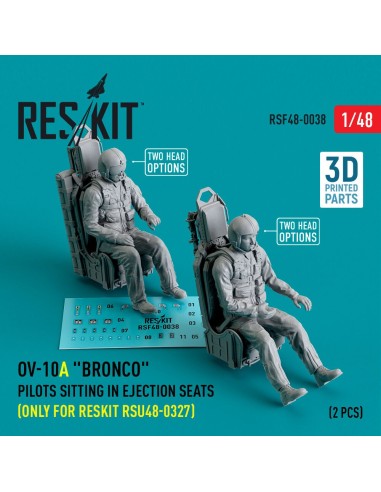 OV-10A Bronco pilots sitting in ejection seats (only for RESKIT RSU48-0327) (2 pcs) (3D Printed) 