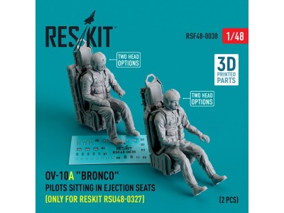 OV-10A Bronco pilots sitting in ejection seats (only for RESKIT RSU48-0327) (2 pcs) (3D Printed) 
