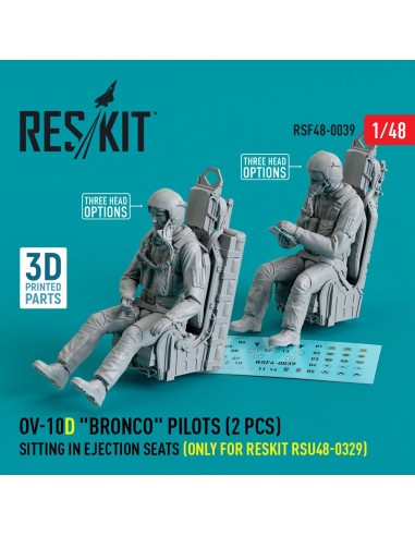 OV-10D Bronco pilots sitting in ejection seats (only for RESKIT RSU48-0329) (2 pcs) (3D Printed) 