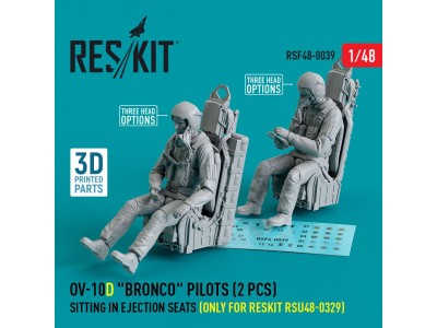 OV-10D Bronco pilots sitting in ejection seats (only for RESKIT RSU48-0329) (2 pcs) (3D Printed) 