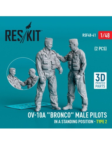 OV-10A Bronco male pilots (in a standing position - type 2) (2 pcs) (3D Printed) 
