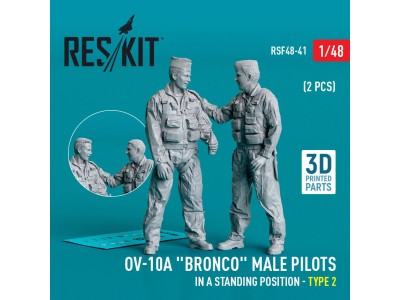 OV-10A Bronco male pilots (in a standing position - type 2) (2 pcs) (3D Printed) 