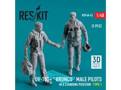 OV-10D+ Bronco male pilots (in a standing position - type 1) (2 pcs) (3D Printed) 