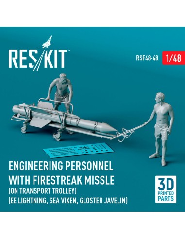 Engineering Personnel with Firestreak missile (on transport trolley) (EE Lightning, Sea Vixen, Gloster Javelin) (1 pcs) (3D Prin