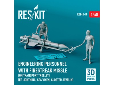 Engineering Personnel with Firestreak missile (on transport trolley) (EE Lightning, Sea Vixen, Gloster Javelin) (1 pcs) (3D Prin