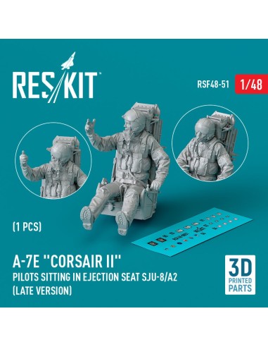 A-7E Corsair II pilot sitting in ejection seat SJU-8/A2 (late version) (3D Printed) (1 pcs) 