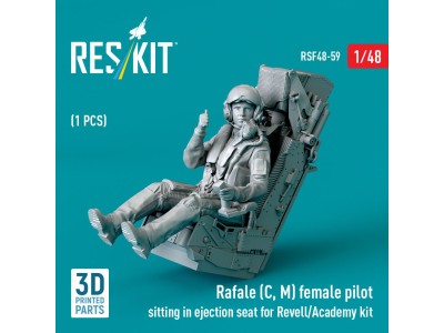 Rafale (C, M) female pilot sitting in ejection seat for Revell/Academy kit (1 pcs) (3D Printed) 