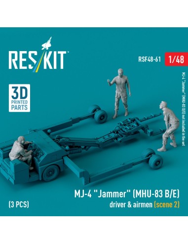 MJ-4 Jammer (MHU-83 B/E) driver & airmen (scene 2) (3 pcs) (3D Printed) (1/48 