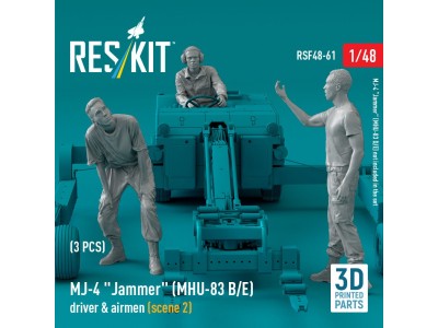 MJ-4 Jammer (MHU-83 B/E) driver & airmen (scene 2) (3 pcs) (3D Printed) (1/48 