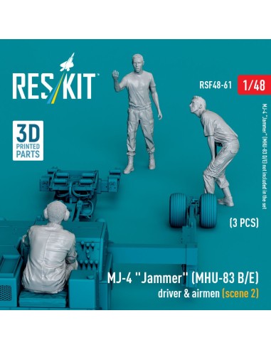 MJ-4 Jammer (MHU-83 B/E) driver & airmen (scene 2) (3 pcs) (3D Printed) (1/48 
