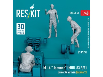 MJ-4 Jammer (MHU-83 B/E) driver & airmen (scene 2) (3 pcs) (3D Printed) (1/48 
