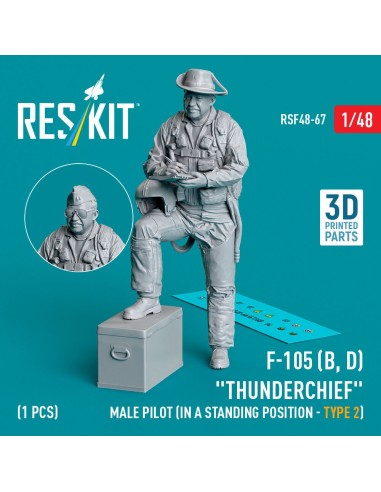 F-105 (D,F,G) Thunderchief male pilot (in a standing position - type 2) (1 pcs) (3D Printed) 