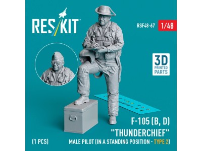 F-105 (D,F,G) Thunderchief male pilot (in a standing position - type 2) (1 pcs) (3D Printed) 