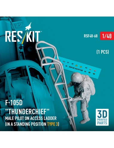 F-105 (D,F,G) Thunderchief male pilot on access ladder (type 3) (1 pcs) (3D Printed) 
