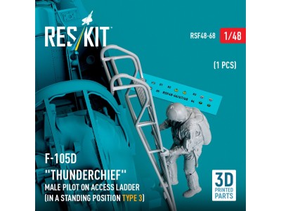 F-105 (D,F,G) Thunderchief male pilot on access ladder (type 3) (1 pcs) (3D Printed) 