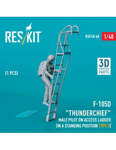 F-105 (D,F,G) Thunderchief male pilot on access ladder (type 3) (1 pcs) (3D Printed) 