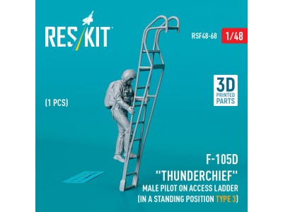 F-105 (D,F,G) Thunderchief male pilot on access ladder (type 3) (1 pcs) (3D Printed) 