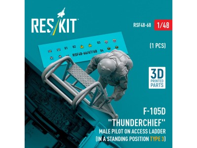 F-105 (D,F,G) Thunderchief male pilot on access ladder (type 3) (1 pcs) (3D Printed) 