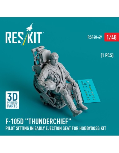 F-105D Thunderchief pilot sitting in early ejection seat for HobbyBoss kit (1 pcs) (3D Printed) 