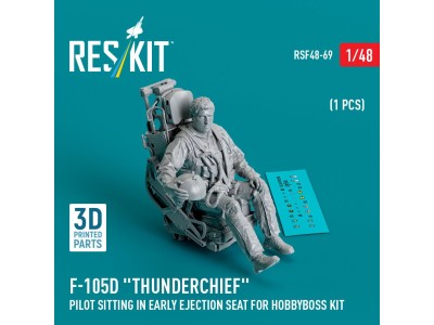 F-105D Thunderchief pilot sitting in early ejection seat for HobbyBoss kit (1 pcs) (3D Printed) 