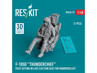 F-105D Thunderchief pilot sitting in late ejection seat for HobbyBoss kit (1 pcs) (3D Printed) 