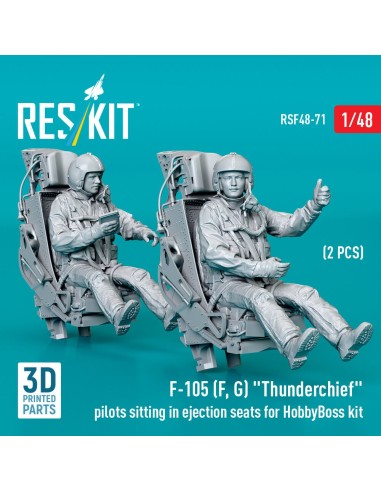 F-105 (F, G) Thunderchief pilots sitting in ejection seats for HobbyBoss kit (2 pcs) (3D Printed) 