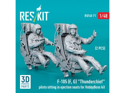 F-105 (F, G) Thunderchief pilots sitting in ejection seats for HobbyBoss kit (2 pcs) (3D Printed) 