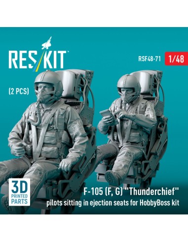 F-105 (F, G) Thunderchief pilots sitting in ejection seats for HobbyBoss kit (2 pcs) (3D Printed) 