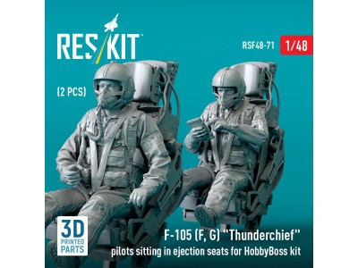 F-105 (F, G) Thunderchief pilots sitting in ejection seats for HobbyBoss kit (2 pcs) (3D Printed) 