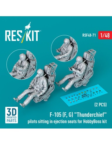 F-105 (F, G) Thunderchief pilots sitting in ejection seats for HobbyBoss kit (2 pcs) (3D Printed) 