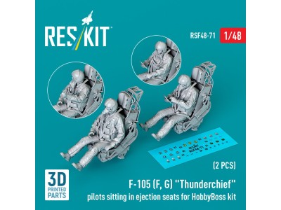 F-105 (F, G) Thunderchief pilots sitting in ejection seats for HobbyBoss kit (2 pcs) (3D Printed) 