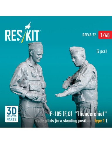 F-105 (F, G) Thunderchief male pilots (in a standing position - type 1) (2 pcs) (3D Printed) 